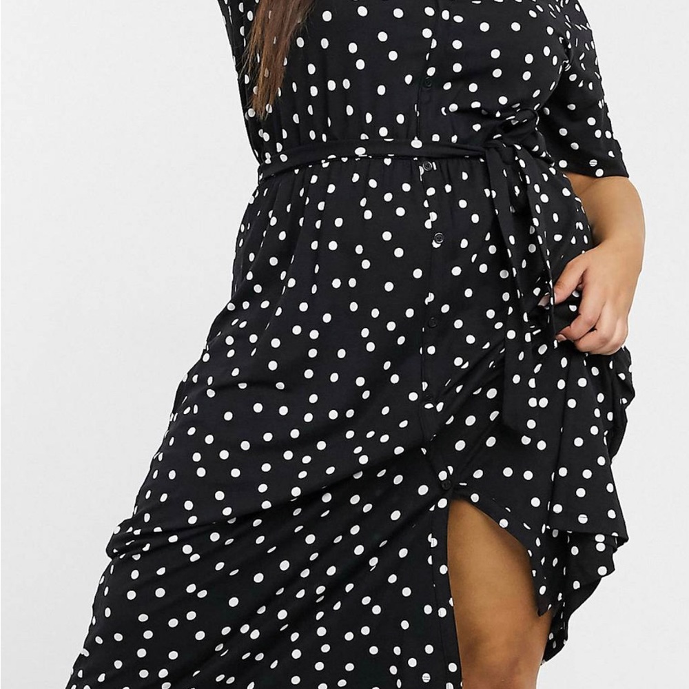 ASOS Curve Polkadot midi dress